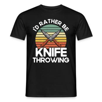 Messerwurfscheibe Geschenk Messerwerfer - Männer T-Shirt - Schwarz - Vorne - AI Model Male 178 light (178cm)