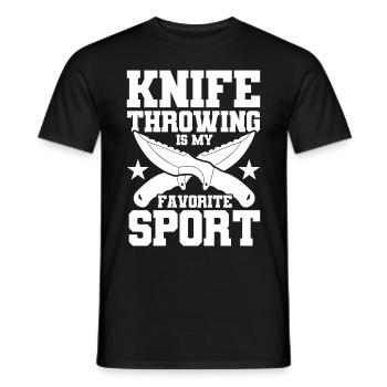 Messerwurfscheibe Geschenk Messerwerfer - Männer T-Shirt - Schwarz - Vorne - AI Model Male 178 light (178cm)