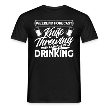 Messerwurfscheibe Geschenk Messerwerfer - Männer T-Shirt - Schwarz - Vorne - AI Model Male 178 light (178cm)