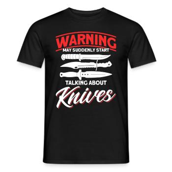 Messerwurfscheibe Geschenk Messerwerfer - Männer T-Shirt - Schwarz - Vorne - AI Model Male 178 light (178cm)