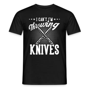 Messerwurfscheibe Geschenk Messerwerfer - Männer T-Shirt - Schwarz - Vorne - AI Model Male 178 light (178cm)