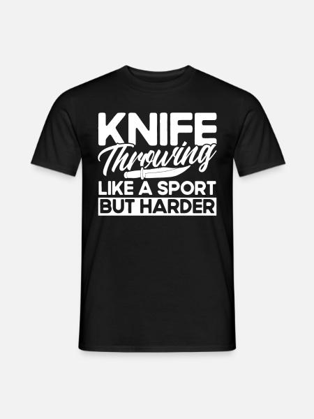 Messerwurfscheibe Geschenk Messerwerfer - Männer T-Shirt - Schwarz