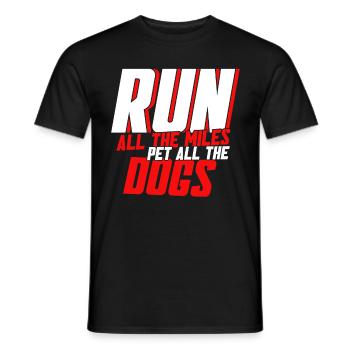 Coureur marathon chien maman chien maman - T-shirt homme - noir - Devant - AI Model Male 178 light (178cm)