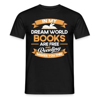 Livre de lecture livre livre cadeau lecture de livres - T-shirt homme - noir - Devant - AI Model Male 178 light (178cm)