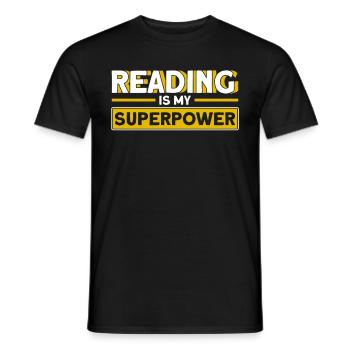 Livre de lecture livre livre cadeau lecture de livres - T-shirt homme - noir - Devant - AI Model Male 178 light (178cm)