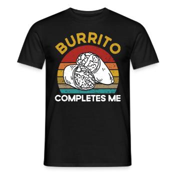 Burrito Taco Mexico Food Fan Burrito Eating - Men's T-Shirt - black - Front - AI Model Male 178 light (178cm)