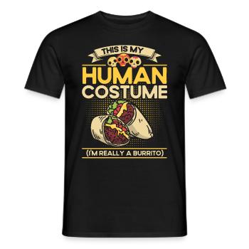 Burrito Taco Mexico Food Fan Burrito Eating - Men's T-Shirt - black - Front - AI Model Male 178 light (178cm)
