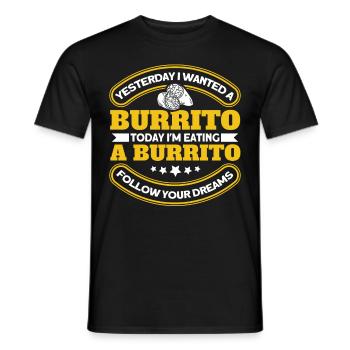 Burrito Taco Mexico Food Fan Burrito Eating - Men's T-Shirt - black - Front - AI Model Male 178 light (178cm)