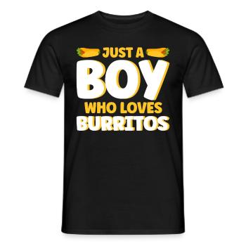 Burrito Taco Mexico Food Fan Burrito Eating - Men's T-Shirt - black - Front - AI Model Male 178 light (178cm)