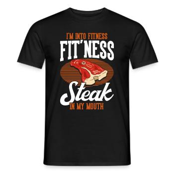 Meat Lover Saying Funny BBQ Meat Steak - Men's T-Shirt - black - Front - AI Model Male 178 light (178cm)