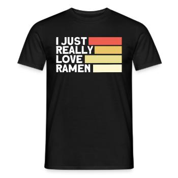 Ramen Nudel Liebhaber Essstäbchen Japanische Nudel - Männer T-Shirt - Schwarz - Vorne - AI Model Male 178 light (178cm)