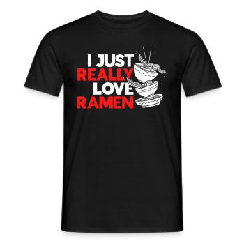 Ramen Nudel Liebhaber Essstäbchen Japanische Nudel - Männer T-Shirt - Schwarz - Vorne - AI Model Male 178 light (178cm)