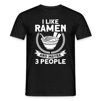 Ramen Nudel Liebhaber Essstäbchen Japanische Nudel - Männer T-Shirt - Schwarz - Vorne - AI Model Male 178 light (178cm)