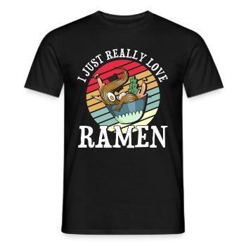 Ramen Noodle Lover Chopsticks Japanese Noodle - Men's T-Shirt - black - Front - AI Model Male 178 light (178cm)