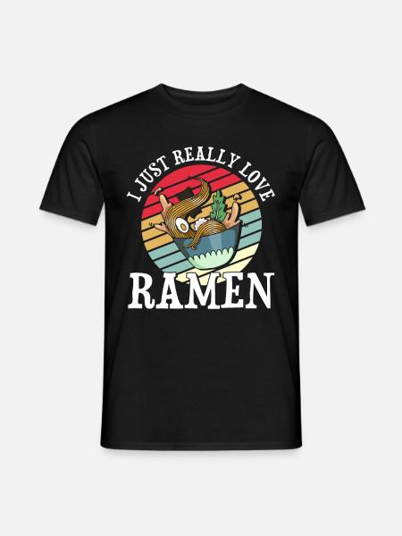 Ramen Nudel Liebhaber Essstäbchen Japanische Nudel - Mænd T-shirt - sort