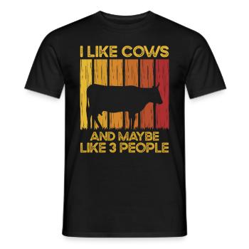 Cow Farmer Gift Dairy Cow Agriculture Cow - Men's T-Shirt - black - Front - AI Model Male 178 light (178cm)