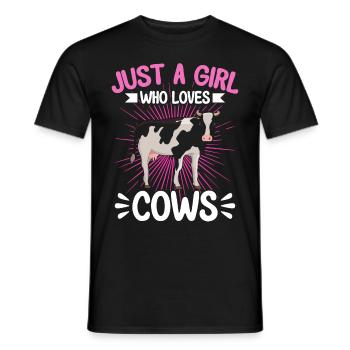 Cow Farmer Gift Dairy Cow Agriculture Cow - Men's T-Shirt - black - Front - AI Model Male 178 light (178cm)