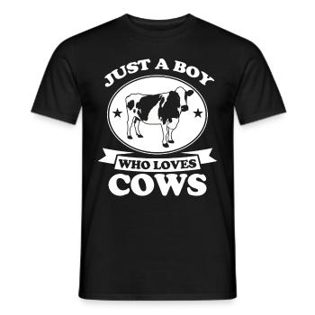 Cow Farmer Gift Dairy Cow Agriculture Cow - Men's T-Shirt - black - Front - AI Model Male 178 light (178cm)