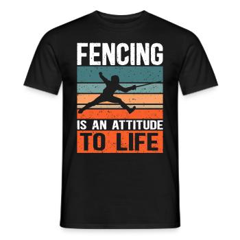 Fencing Fencing Fencing Gift - Men's T-Shirt - black - Front - AI Model Male 178 light (178cm)