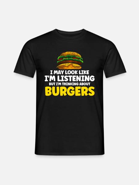 Hamburger Cheesburger Fast Food Burger - Männer T-Shirt - Schwarz