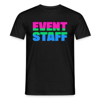 Event Staff Shirt Party Crew Uniform Pride Lgbt - Men's T-Shirt - black - Front - AI Model Male 178 light (178cm)