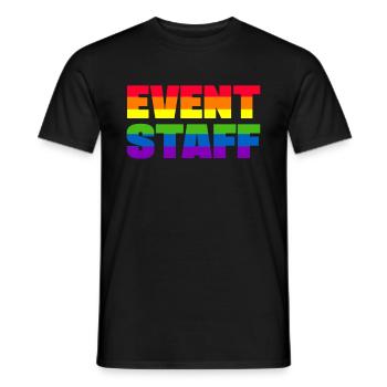 Event Staff Shirt Party Crew Uniform Pride Lgbt - Men's T-Shirt - black - Front - AI Model Male 178 light (178cm)