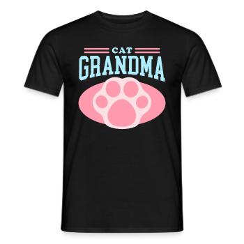 Chats Grand-mère Chat Propriétaire Cadeau - T-shirt homme - noir - Devant - AI Model Male 178 light (178cm)