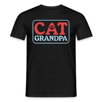Chats Grand-père Chat Papa Chat Propriétaire Cadeau - T-shirt homme - noir - Devant - AI Model Male 178 light (178cm)
