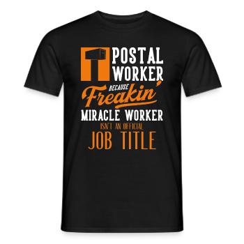 Postbote Briefträger Paketzusteller Job Postbote - Männer T-Shirt - Schwarz - Vorne - AI Model Male 178 light (178cm)