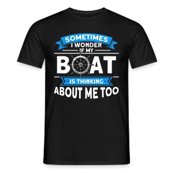 Pontoon Boat Gift Captain Boots Pontoon - Men's T-Shirt - black - Front - AI Model Male 178 light (178cm)