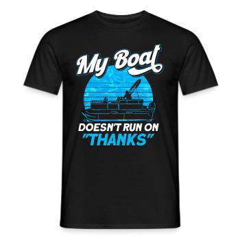 Pontoon Boat Gift Captain Boots Pontoon - Men's T-Shirt - black - Front - AI Model Male 178 light (178cm)