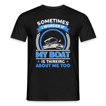 Pontoon Boat Gift Captain Boots Pontoon - Men's T-Shirt - black - Front - AI Model Male 178 light (178cm)