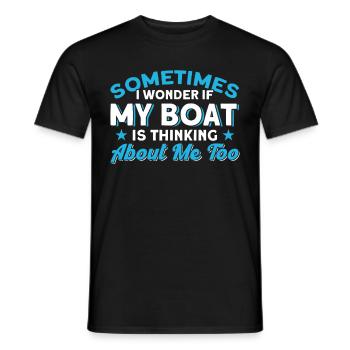 Pontoon Boat Gift Captain Boots Pontoon - Men's T-Shirt - black - Front - AI Model Male 178 light (178cm)