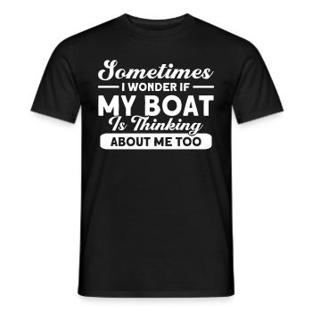 Pontoon Boat Gift Captain Boots Pontoon - Men's T-Shirt - black - Front - AI Model Male 178 light (178cm)