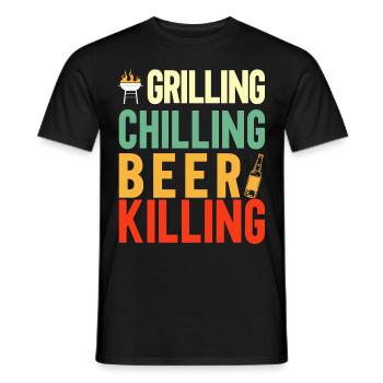 Bbq Grill Meat Lovers Grill Party Food Bbq - Men's T-Shirt - black - Front - AI Model Male 178 light (178cm)