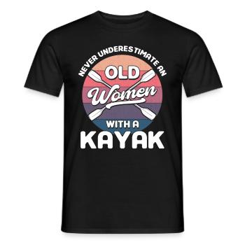 Kajak Kajakfahrer Kanu Outdoor Wasserkajak - Männer T-Shirt - Schwarz - Vorne - AI Model Male 178 light (178cm)
