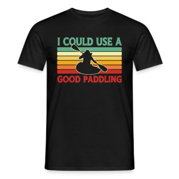 Kajak Kajakfahrer Kanu Outdoor Wasserkajak - Männer T-Shirt - Schwarz - Vorne - AI Model Male 178 light (178cm)