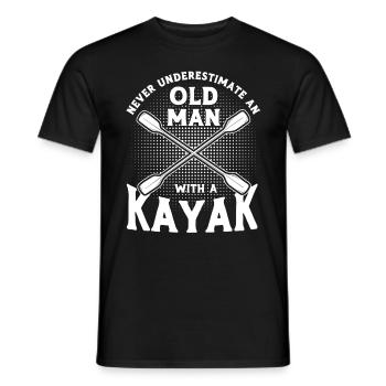 Kajak Kajakfahrer Kanu Outdoor Wasserkajak - Männer T-Shirt - Schwarz - Vorne - AI Model Male 178 light (178cm)