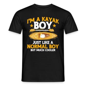 Kajak Kajakfahrer Kanu Outdoor Wasserkajak - Männer T-Shirt - Schwarz - Vorne - AI Model Male 178 light (178cm)
