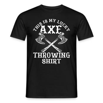 Axe Thrower Axe Throw Axe Gift - Men's T-Shirt - black - Front - AI Model Male 178 light (178cm)