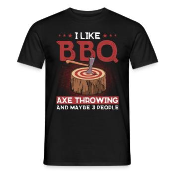Axe Thrower Axe Throw Axe Gift - Men's T-Shirt - black - Front - AI Model Male 178 light (178cm)