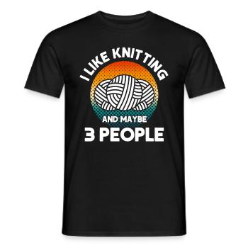 Knitter Häkelgarn Nadeln Stricken - Männer T-Shirt - Schwarz - Vorne - AI Model Male 178 light (178cm)