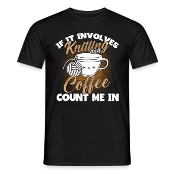 Knitter Häkelgarn Nadeln Stricken - Männer T-Shirt - Schwarz - Vorne - AI Model Male 178 light (178cm)