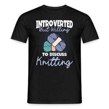 Knitter Häkelgarn Nadeln Stricken - Männer T-Shirt - Schwarz - Vorne - AI Model Male 178 light (178cm)