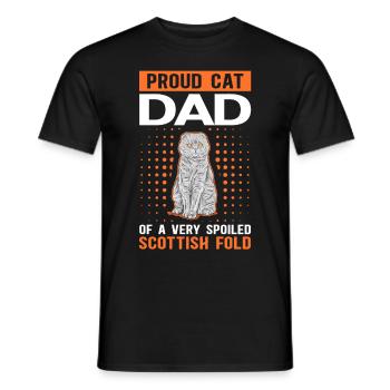 Scottish Fold-eared Cat Dad Cat Daddy Gift - T-shirt homme - noir - Devant - AI Model Male 178 light (178cm)
