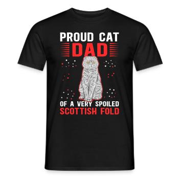 Écossais Chat à oreilles pliantes Papa Chat Cadeau - T-shirt homme - noir - Devant - AI Model Male 178 light (178cm)