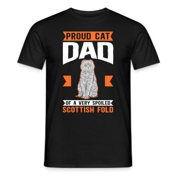 Écossais Chat à oreilles pliantes Papa Chat Cadeau - T-shirt homme - noir - Devant - AI Model Male 178 light (178cm)
