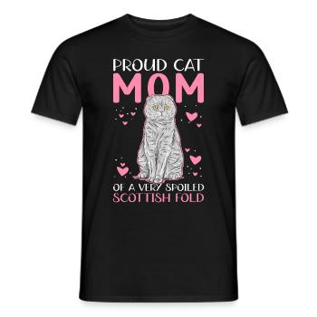 Écossais Chat à oreilles pliantes Maman Cat Cadeau - T-shirt homme - noir - Devant - AI Model Male 178 light (178cm)