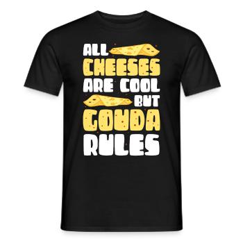 Gouda cheese | Cheese lovers cheeses gift - Men's T-Shirt - black - Front - AI Model Male 178 light (178cm)