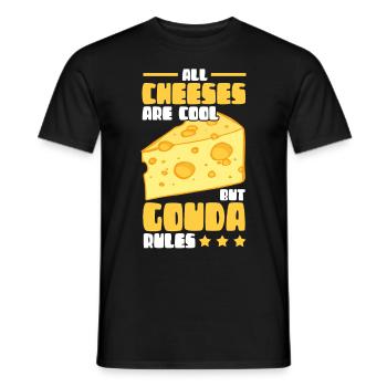 Gouda cheese cheeses cheese lovers gift - Men's T-Shirt - black - Front - AI Model Male 178 light (178cm)